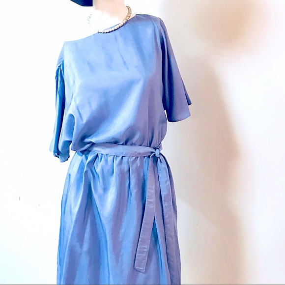 Pretty🦋VTG Retro Style Short Sleeves MIDI Dress - Picture 8 of 15